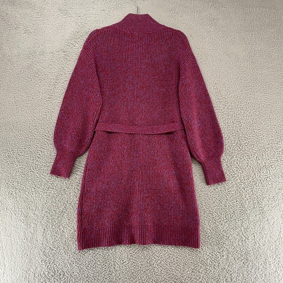 Draper James Sweater Jacket Womens XS Marled Red Purple Long Cardigan Turtleneck - Picture 8 of 11